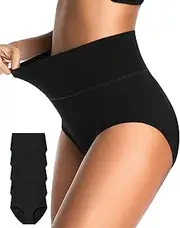 [CULAYII] Tummy Control Underwear for Women High Waisted Panties Full Coverage Cotton Postpartum Briefs Stretch Ladies Undies