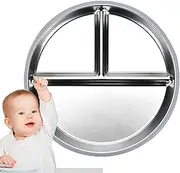 Stainless Steel Kids Plates | Dishwasher Safe Kids Dinnerware Metal Food Tray,Non-Stick Metal Dishes Portion Control Plate for Home School