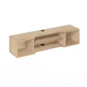 Furinno TV Stand 10.24"x47.25"x11.42" Oak Floating Hutch Wall Mount Feature