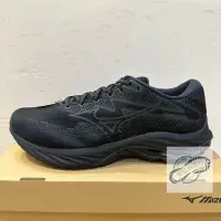 在飛比找蝦皮購物優惠-Mizuno Wave Rider 27 慢跑鞋 全黑 J1