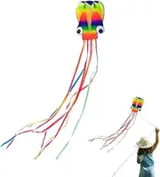Colorful Octopus Kite, Soft Huge Flyer Kites, Folding Parent-Child Interactive Toys for Kid, Boys, Girls, Children, Adults