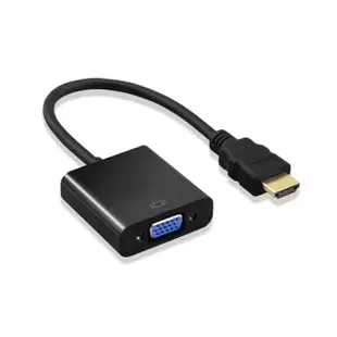 【LineQ】HDMI to VGA轉接線 HDMI轉VGA 電腦轉電視-音源版-白色