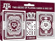 Masterpieces Game Day - NCAA Texas A&M Aggies 2-Pack Playing Cards & Dice Pack - Officially Licensed Set for Adults and Family