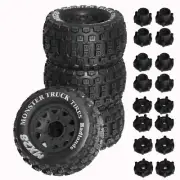 Monster Truck tyres&wheels 12mm/14mm Hex for 1/10 RC Monster Truck(4 psc Black)