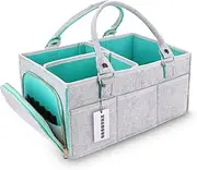 Baby Diaper Caddy Organizer for Boy or Girl Large Nursery Storage Bin Basket Portable Holder Tote Bag for Changing Table and Car Baby Shower Gifts Newborn Essentials Stuff Registry Must Haves Item
