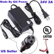 24V 2A Battery Charger For Electric RAZOR Scooter E100 E125 E150 E200 E300 E500