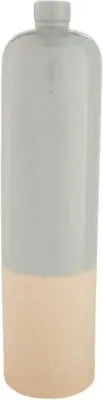 Mud Pie Stoneware Bottle Vase, Gray, 12" x 3"