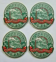 Vintage Moosehead Beer Coasters Canadian Lager Lot of 4 NOS 4" x 3.5" PB175
