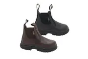 Toddler Boots Grosby Ranch Kids Boots Leather Upper Pull on Tabs Elastic Panels