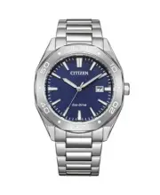 CITIZEN Men Analog Eco-Drive Casual Watch Classic Dress Blue Dial Waterproof Rou