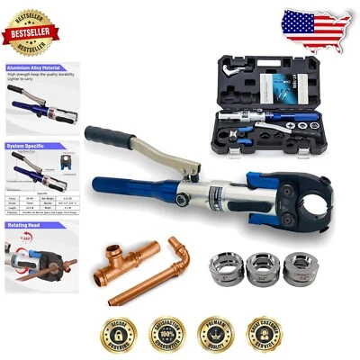 Hydraulic Copper Press Tool for 1/2" to 1" Fittings - Professional Quality