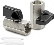 Bwintech 2 Pcs 1/4" BSP Female Nickel Plated Brass Mini Ball Valve Shut-Off Valve