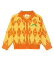 [Jellymallow] Jellymallow Argyle zip-up sweater Y 6 brown