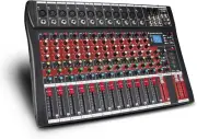 Professional 12 Channel Live Studio Audio Mixer Mixing Console USB Sound Board