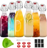 Swing Top Glass Bottles 16Oz-Glass Beer Bottles with Airtight Caps for Home Brew