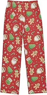 [ZZXXB] Gingerbread Santa Claus Boys Long Pants Soft Trousers Elastic Waist Kids Lounge Bottoms with Pockets S-XL