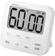 MAG TM-610A WH-Z Noah Precision Timer, Kitchen, Bath, Water Resistant, Washable, Waterproof, Study, Alarm Length Switching, Digital Clock Display, Dual Standing, Magnet, Magnet, White, Aquasunk