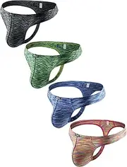 [iKingsky] Men's Quick-Dry Thong Sexy T-Back Underwear Colorful Bulge Underpanties for Men