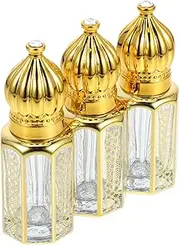 ARTSEWPLY 3pcs Essential Oil Bottling Perfume Roller Bottles Empty Roller Bottle Refillable Roll-on Bottle Sauces For Essential Oils Oil Spray Cologne Samples Perfume Sub Bottle Glass Golden