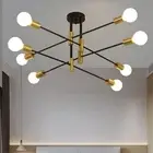 Mid Century Modern Sputnik Chandelier Semi Flush Mount Ceiling Light Fixture ...