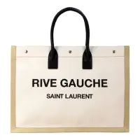 在飛比找momo購物網優惠-【YSL】RIVE GAUCHE 經典LOGO 帆布托特包(