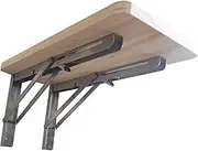 Wall Mounted Fold Down Work Table for Kitchen Compact Breakfast Bar Table Small Space Saving Workstation White Wood Table (40×20cm/16inch×8inch)