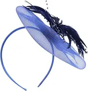 [TOVINANNA] Elegant Feather Headband Bow Hair Clip Creative Party Headwear Net Yarn Artificial Feather