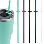 5pcs Silicone Straws for Yeti Rambler 30/20/10oz Tumbler with Magslider Lid, Reusable BPA Free Straws Yeti Straw Replacement Cup Accessories for Yeti（5 Colors）
