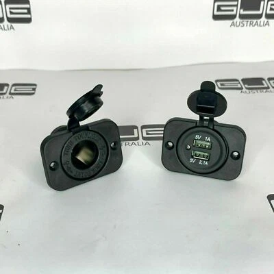 12 Volt Dual USB Outlet Charger & 12V Socket Outlet Bundle