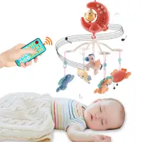 在飛比找momo購物網優惠-【JoyNa】嬰兒床音樂鈴 遙控音樂旋轉床鈴