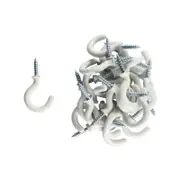 Everhang 12mm White PVC Cup Hook - 25 Pack