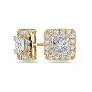 1.25 CT. T.W. Princess-Cut Diamond Frame Stud Earrings in 10K Gold