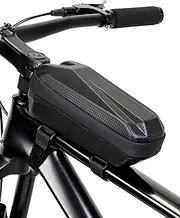 SUBORAWOS Bike Phone Mount Bag EVA Hard Shell Waterproof TPU Touchscreen Front Frame Bag with Sunshade Fits Phones Smaller Than 6.8 Inches (Front Package)