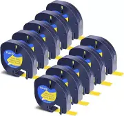 91332 Compatible Dymo LetraTag Refill Plastic 12mm Label Tape LT-100H 1/2" 10PCS