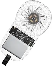 Personal Fan Handheld,Hand Held Fan Rechargeable - USB Rechargeable Transparent Cool Gadgets with 3 Speed Wind & Ambient Lighting, Lightweight Travel Accessories