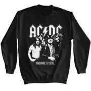 ACDC BW Highway Photo Black Adult Sweatshirt CrewneckHoodie sweatshirt