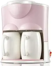 Professional Coffee Machine, Fully Automatic Coffee Maker, Switch with Indicator Light, One Machine Two Uses/Can Make Coffee/Tea, Easy to Clean,Pink