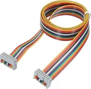 uxcell 1 Pcs 14 Pin Flat Rainbow Ribbon Cable FC/FC Female Connector 3.3FT 2.54mm Pitch Breadboard Jumper Wires for Electronic Projects