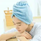 Large Microfiber Hair Quick Drying Towel Wrap Head Hat Bun Cap Shower Dry/TURBAN