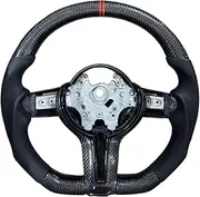 Carber Fiber Steering Wheel With Perforated Leather Accessories Compatible With BMW M Sport F30 F31 F10 F45 F46 F20 F22 F31 F36(For 5 Series)