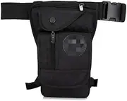 Canvas/Nylon Men's Waist Waist Leg Sling Bag Motorcycle Crossbody Bag Crossbody Rider Straps Butt Men Hip Purse Bag Thigh Pants Bag(Black Nylon)