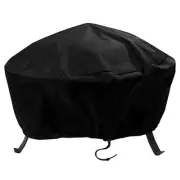 48 in Weather-Resistant PVC Round Fire Pit Cover - Black by Sunnydaze