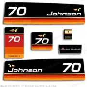 Fits Johnson 1974 70hp Outboard Decal Kit - Decal Reproductions in Stock