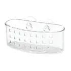 iDesign Classic Clear 16.5cm Storage Suction Caddy Hanging Bath Organiser Basket