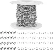 33 Feet Stainless Steel Jewelry Chains for Jewelry Making Silver Chain Roll, USA