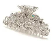 New Silver Crystal high quality Metal Butterfly/flowers Hair Claw Clip Pin 8021