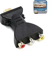 1080P HDMI to AV RGB RCA Converter Adapter - High-Definition HDMI to 3 RGB RCA Adapter AV Video Adapter Universal Plug & Play Compatibility for TV, Laptop, Xbox, PS2/PS3, DVD, VCR, Roku, Chromecast