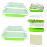 2 Pack Seed Sprouter Trays with Lids- Soil-Free Cultivation 2 Packs With Lids