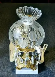 Vintage Underwriter Laboratories Crystal And Brass Table Lamp