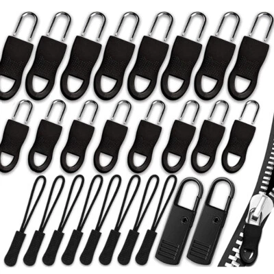 26Pcs Replacement Zipper Fixer Repair Pull Tap For Pants Luggage Boots bags NEW
